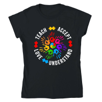 Product Teach Accept Understand Love Autism Classic Womens Crewneck T-shirt