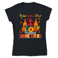 Product thankful grateful blessed happy thanksgiving Classic Womens Crewneck T-shirt