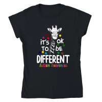 Product Autism   Cute Giraffe Animals Be Differents Classic Womens Crewneck T-shirt