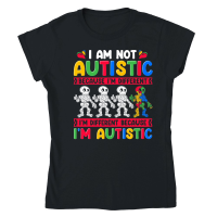 Product Autism Awareness   I am not autistic because i'm different Classic Womens Crewneck T-shirt