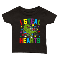 Product Autism  I Steal Hearts T rex Dinosaur Baby Kids Classic Baby Crewneck T-shirt