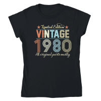 Product Birthday   Limited Edition Vintage 1980 Classic Womens Crewneck T-shirt