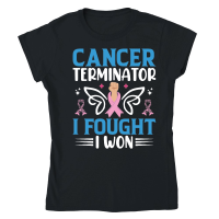 Product Cancer terminator i fought i won Classic Womens Crewneck T-shirt
