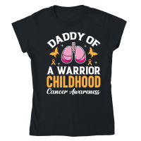 Product Daddy of a warrior Childhood cancer awareness Classic Womens Crewneck T-shirt