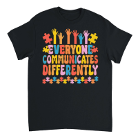 Product Everyone Communicates Autism Unisex T-Shirt