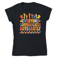 Product Everyone Communicates Autism Classic Womens Crewneck T-shirt