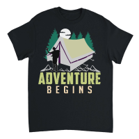 Product Hiking   Adventure Begins Unisex T-Shirt