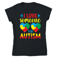 Product i love someone with autism Classic Womens Crewneck T-shirt