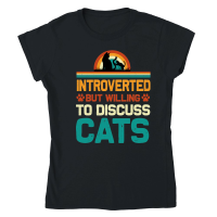 Product Introverted But Willing To Discuss Cats Classic Womens Crewneck T-shirt
