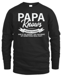 Product Mens Papa Knows Everything Shirt 60th Gift Funny Fathers Day Unisex Sweatshirt