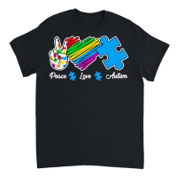 Product Peace Love Autism, Autism Awareness Unisex T-Shirt