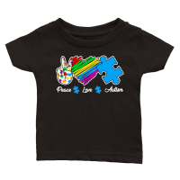 Product Peace Love Autism, Autism Awareness Classic Baby Crewneck T-shirt