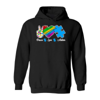 Product Peace Love Autism, Autism Awareness Hoodie