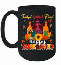 Product thankful grateful blessed happy thanksgiving Mug