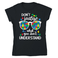 Product Autism Awareness Autistic Kids Glasses Classic Womens Crewneck T-shirt
