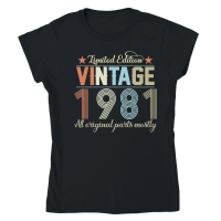 Product Birthday   Limited Edition Vintage 1981 Classic Womens Crewneck T-shirt