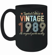 Product Birthday   Limited Edition Vintage 1989 Mug