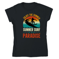 Product Enjoy The Summer Summer Surf in Blue Paradise Classic Womens Crewneck T-shirt