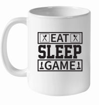 Product Eat Sleep Game (B) White Ceramic Mug