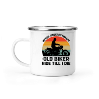 Product Never Underestimate Old Biker Ride Till I Die Camping Mug