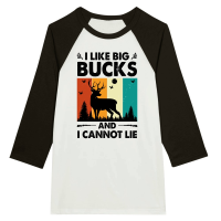 Product I Like Big Bucks and I Cannot Lie Hunting Unisex 3/4 sleeve Raglan T-shirt