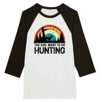 Product The Girl Want to Go Hunting Unisex 3/4 sleeve Raglan T-shirt