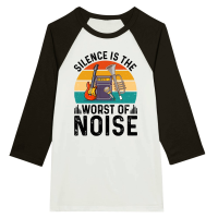 Product Silence is the Worst of Noise Music Unisex 3/4 sleeve Raglan T-shirt