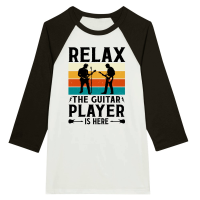 Product Relax the Guitar Player Is Here Music Unisex 3/4 sleeve Raglan T-shirt