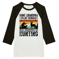 Product Some Grandpas Play Bingo Real Grandpas Go Hunting Unisex 3/4 sleeve Raglan T-shirt