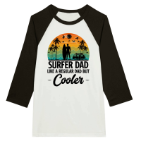 Product Surfer Dad Like A Regular Dad But Cooler Unisex 3/4 sleeve Raglan T-shirt