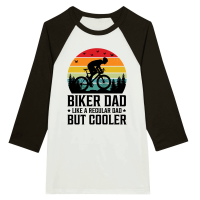 Product Biker Dad Like a Regular Dad But Cooler Unisex 3/4 sleeve Raglan T-shirt
