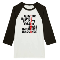Product Mentor Inspire Educate Coach Share Influence Encourage 01 Unisex 3/4 sleeve Raglan T-shirt