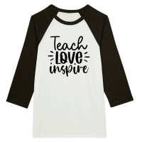 Product Teach Love Inspire 01 Unisex 3/4 sleeve Raglan T-shirt