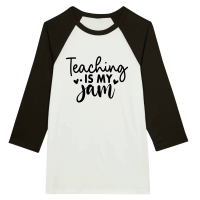 Product Teaching is My Jam 01 Unisex 3/4 sleeve Raglan T-shirt