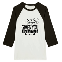 Product Yoga Gives You Superpowers 01 Unisex 3/4 sleeve Raglan T-shirt