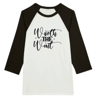 Product Worth The Wait SVG Cut File 01 Unisex 3/4 sleeve Raglan T-shirt