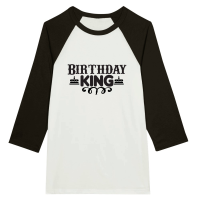 Product Birthday King SVG Design 01 Unisex 3/4 sleeve Raglan T-shirt