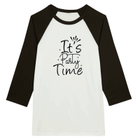 Product Its Party Time SVG Design Unisex 3/4 sleeve Raglan T-shirt