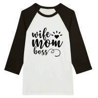 Product Wife Mom Boss 01 Unisex 3/4 sleeve Raglan T-shirt
