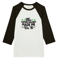 Product The Leprechauns Made Me Do It SVG Cut File 01 Unisex 3/4 sleeve Raglan T-shirt