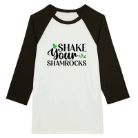 Product Shake Your Shamrocks SVG Cut File 01 Unisex 3/4 sleeve Raglan T-shirt