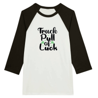 Product Truck Pull of Luck SVG Cut File 01 Unisex 3/4 sleeve Raglan T-shirt