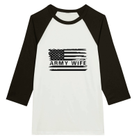 Product USA Flag Army Wife Unisex 3/4 sleeve Raglan T-shirt