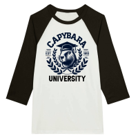 Product Capybara University Funny Capybara Unisex 3/4 sleeve Raglan T-shirt
