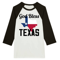 Product God bless texas Unisex 3/4 sleeve Raglan T-shirt
