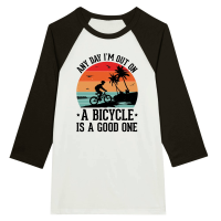 Product Any Day I'm Out on a Bicycle is a Good One Unisex 3/4 sleeve Raglan T-shirt