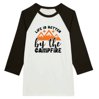 Product Life is better by the campfire 01 Unisex 3/4 sleeve Raglan T-shirt
