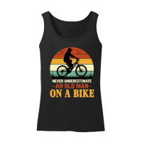Product Never Underestimate an Old Man On a Bike Women’s Tank Top