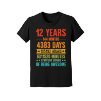 Product 12 Years 144 Months Of Being Awesome Birthday Youth Jersey Tee