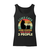 Product I Like Cats And Coffee and Maybe 3 People Women’s Tank Top